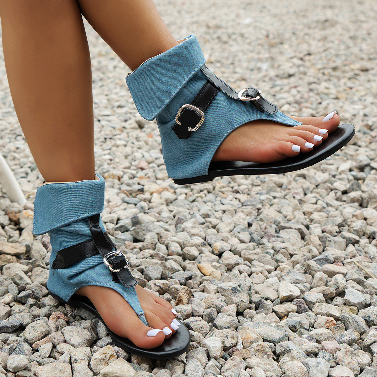 Flip Toe Flat Roman Style Sandals Women