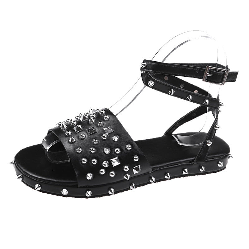 Rivet Sandals Women Fashion Wild Roman Casual Sandals Women