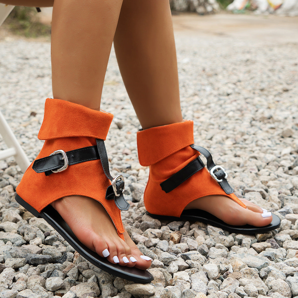 Flip Toe Flat Roman Style Sandals Women