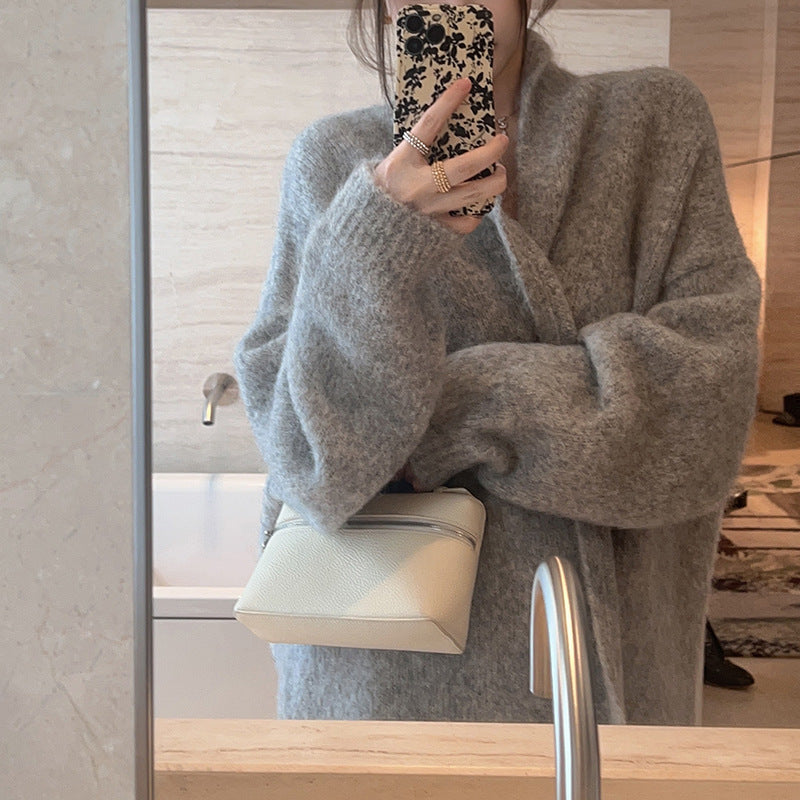 High-end Cashmere White Velvet Australian Wool Coat