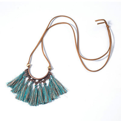 Fringe long necklace fashion