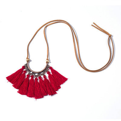 Fringe long necklace fashion