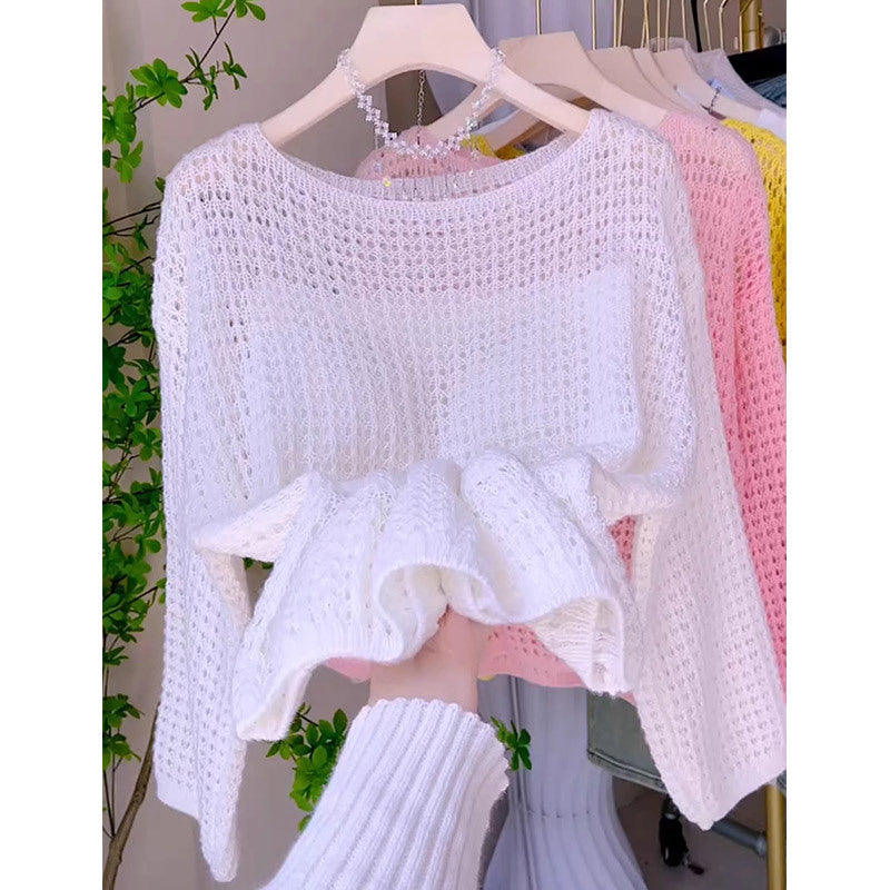 Off-the-shoulder Long-sleeved Lightweight Shawl