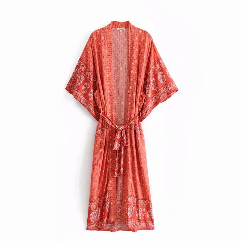 Positioning printed lace kimono