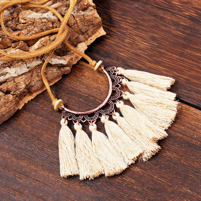 Fringe long necklace fashion