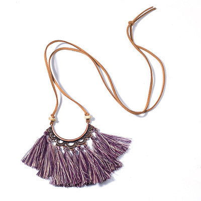 Fringe long necklace fashion