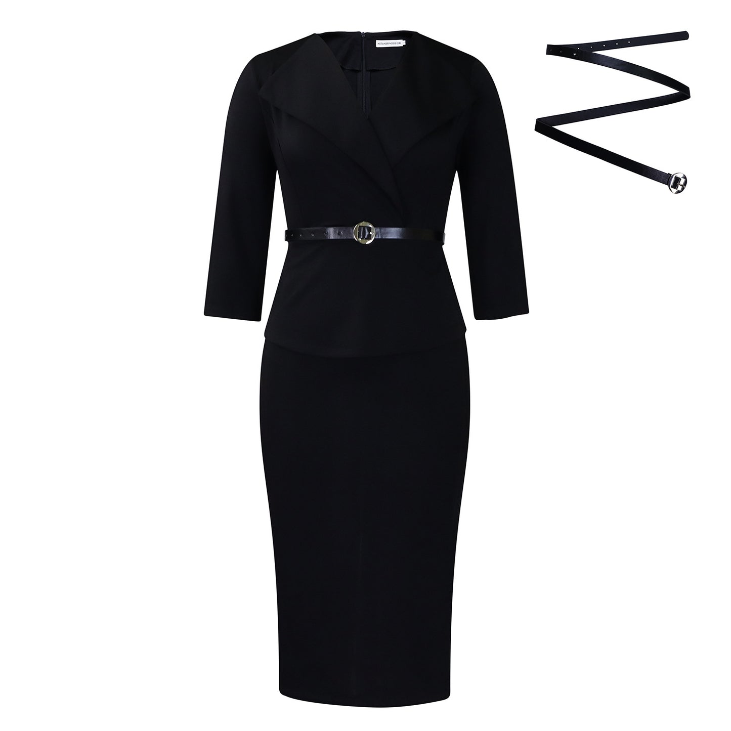 Fashion Large Lapel Waist-tight OL Dress