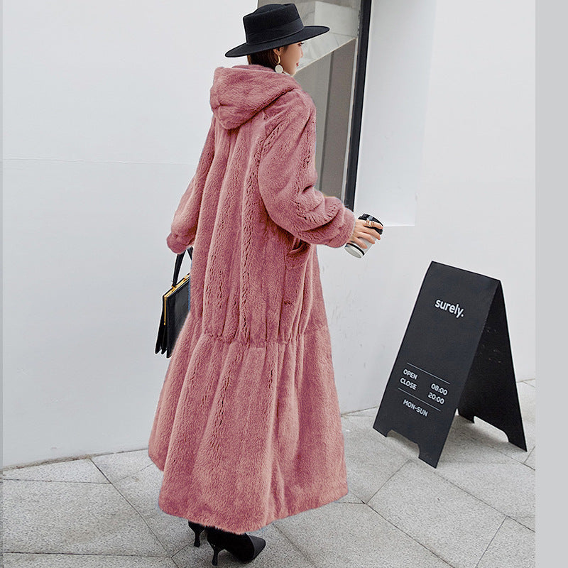 Fur Coat Women's Hooded Long Coat