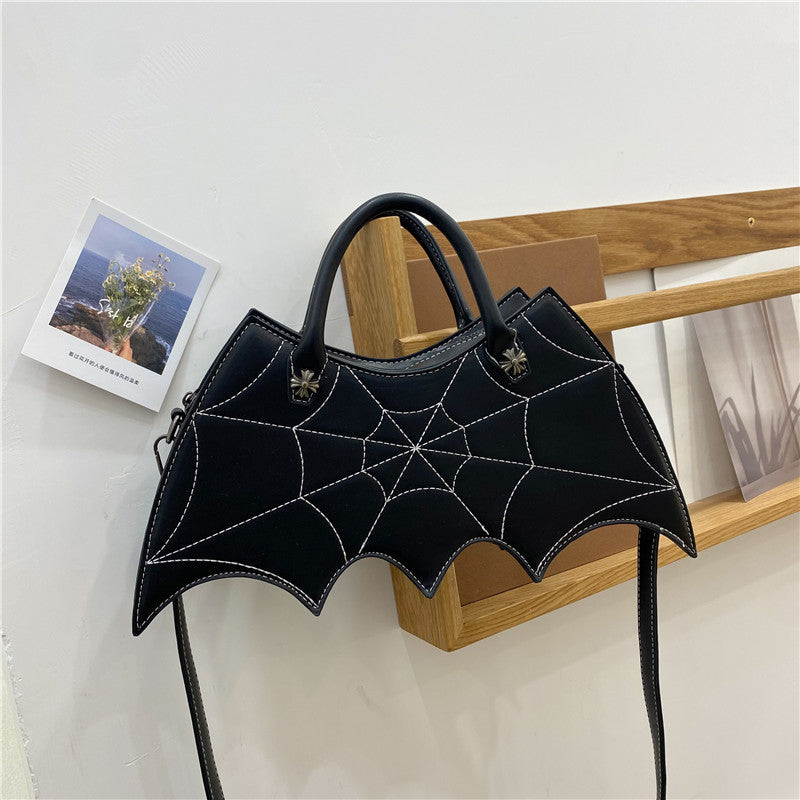 Spider Web Shape Shoulder Bags Personality Batgirl Tide Pu Handbags Fashoin Messenger Crossbody Bag