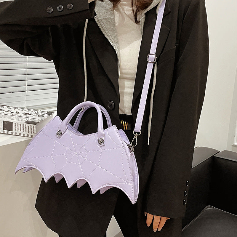 Spider Web Shape Shoulder Bags Personality Batgirl Tide Pu Handbags Fashoin Messenger Crossbody Bag