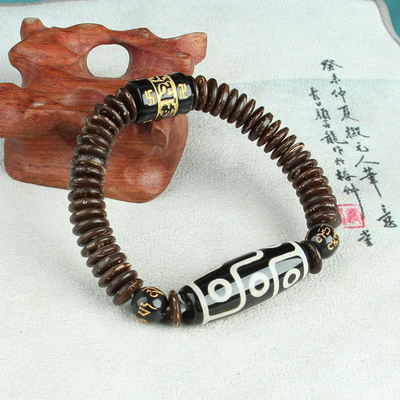 Tibetan Style Sky Eye Nine Eyes Day Beads Made Old Agate Day Beads