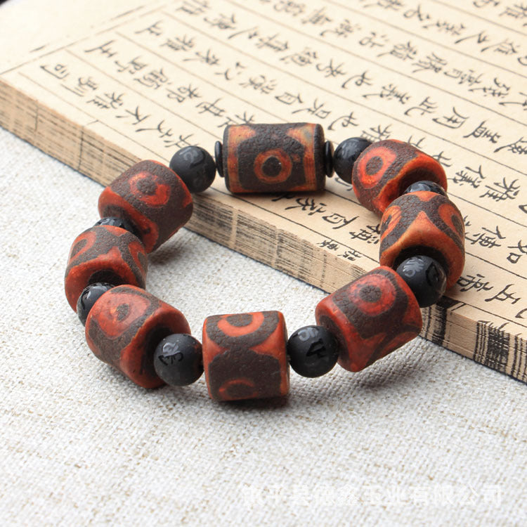 Tibetan Style Sky Eye Nine Eyes Day Beads Made Old Agate Day Beads