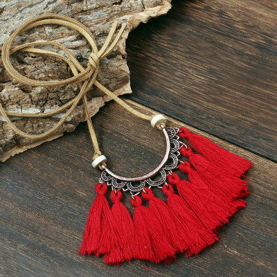 Fringe long necklace fashion