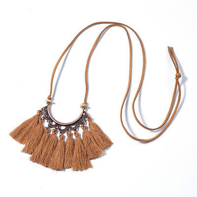 Fringe long necklace fashion