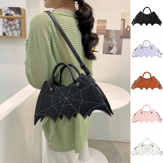 Spider Web Shape Shoulder Bags Personality Batgirl Tide Pu Handbags Fashoin Messenger Crossbody Bag