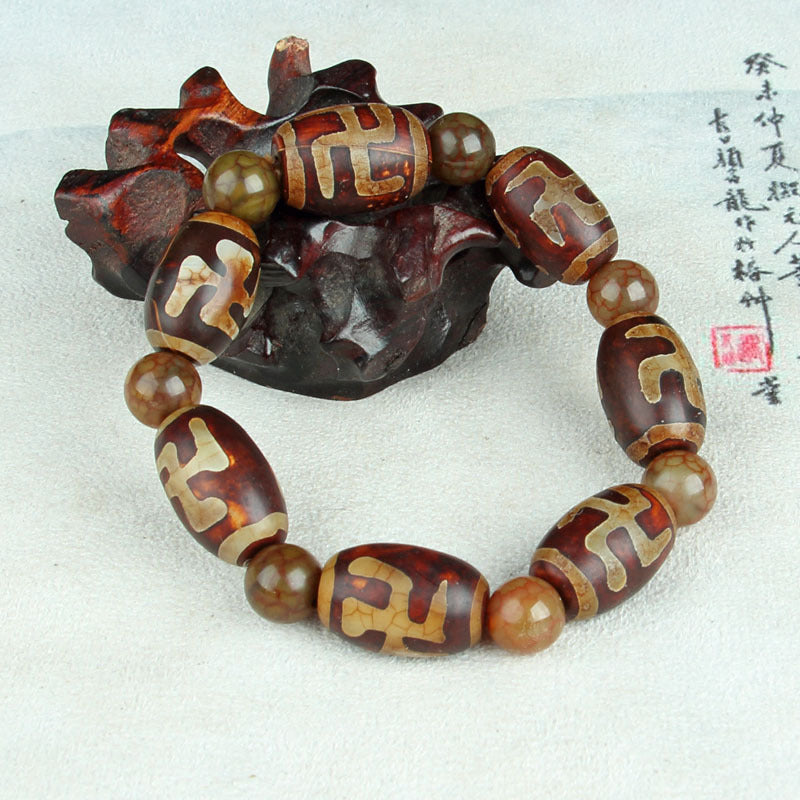 Tibetan Style Sky Eye Nine Eyes Day Beads Made Old Agate Day Beads