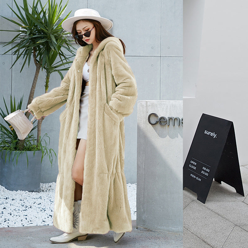 Fur Coat Women's Hooded Long Coat