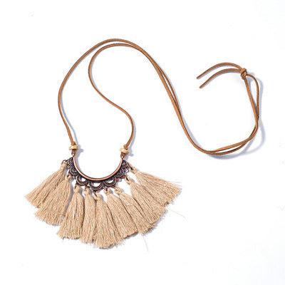 Fringe long necklace fashion