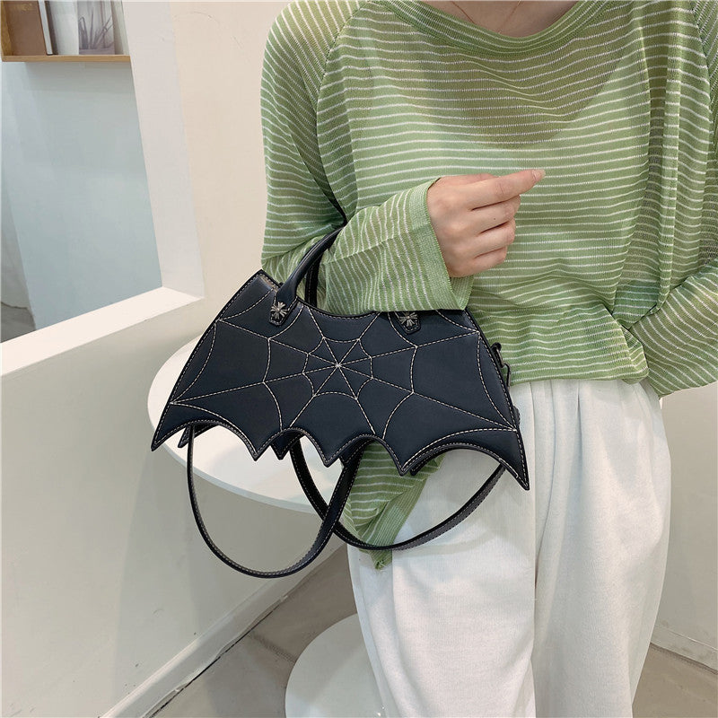 Spider Web Shape Shoulder Bags Personality Batgirl Tide Pu Handbags Fashoin Messenger Crossbody Bag