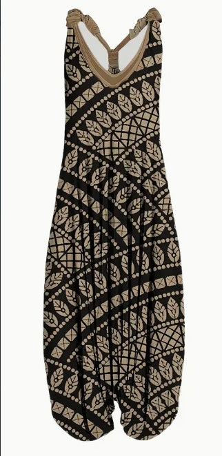 Flirty Floral Print Wide Leg Jumpsuit - Stylish & Comfortable Sleeveless Design For Effortless Spring & Summer Style - Ideal Womens Clothing For Fashionistas