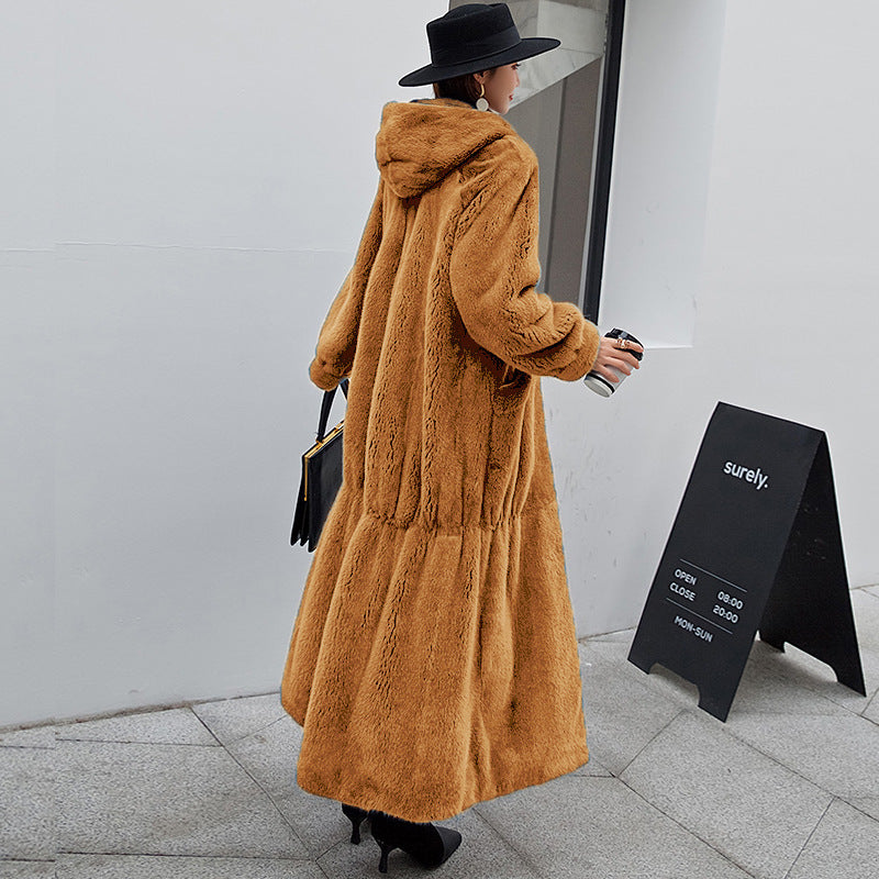 Fur Coat Women's Hooded Long Coat