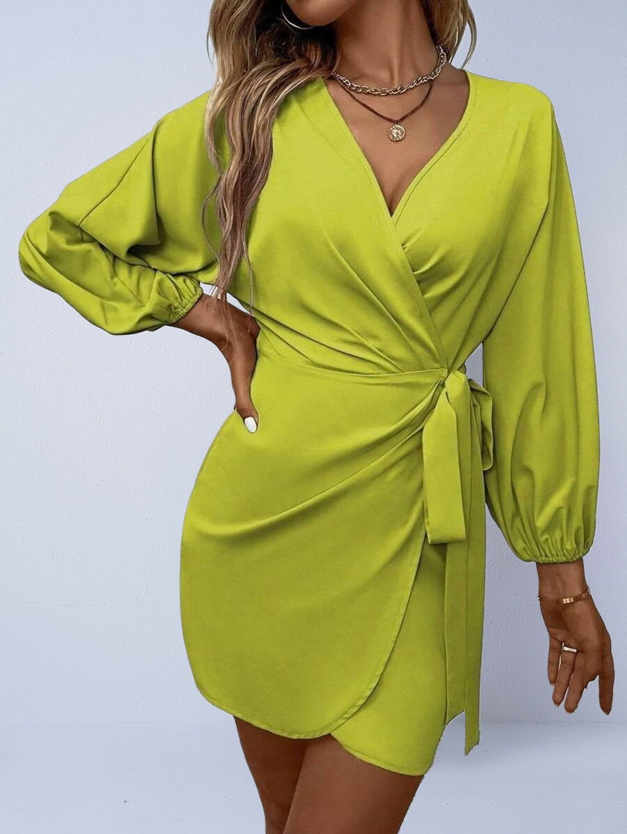 Women's Sexy Lace-Up Fashion Satin Dress