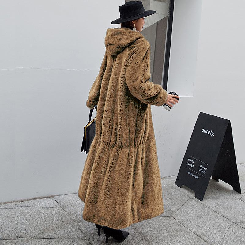 Fur Coat Women's Hooded Long Coat